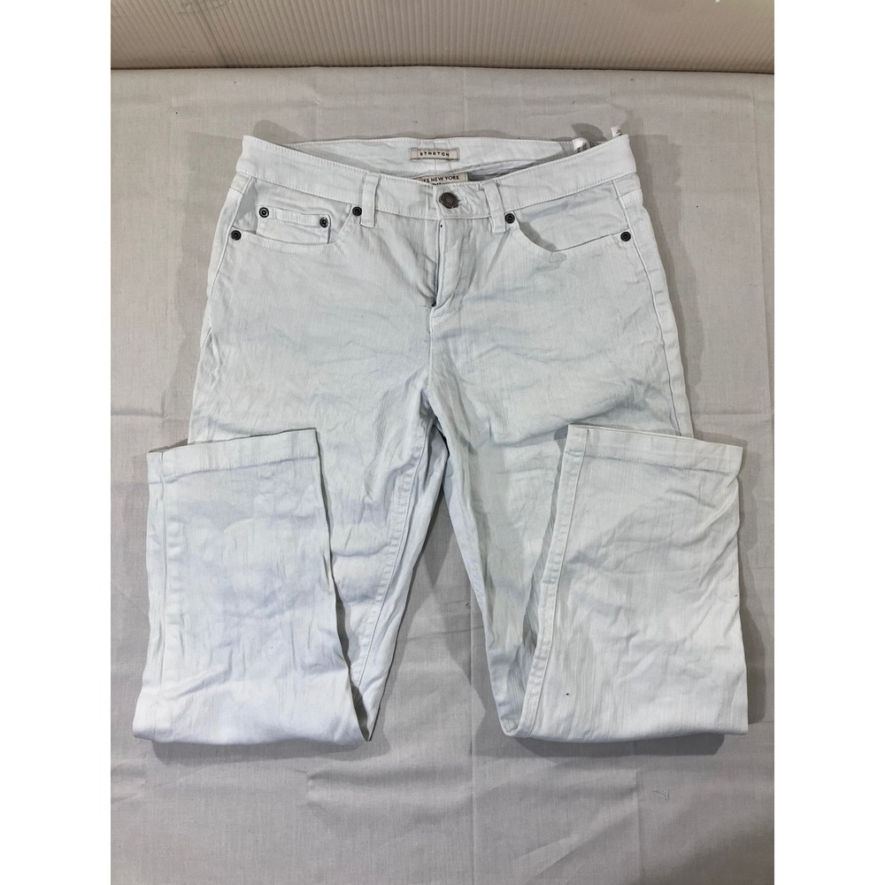 Jones New York Sport Petite White Denim Jeans Women's 8P‎ Stretch Embellished